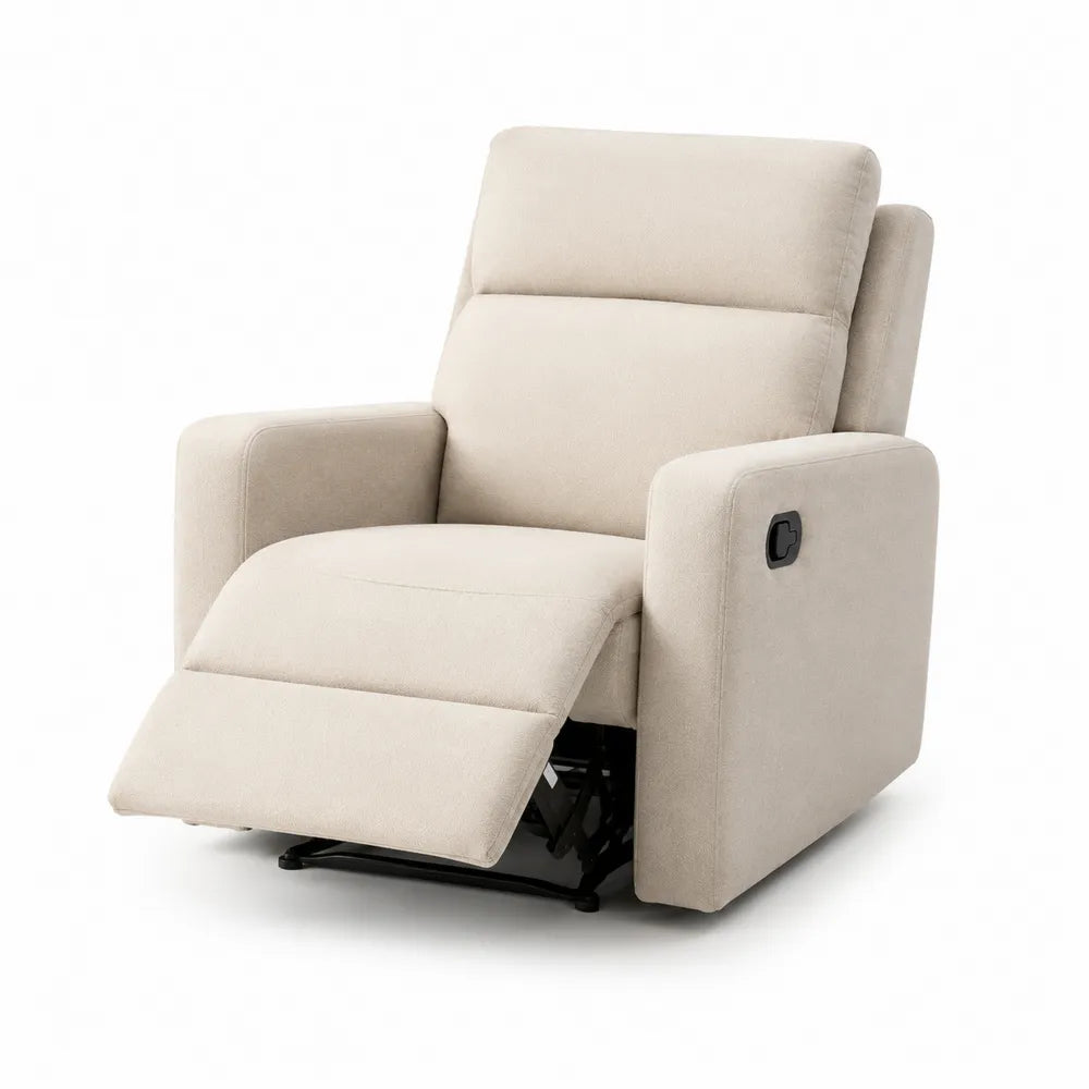Relaxsessel mit Liegefunktion Polyesterbezug Beige 80 x 90 x 105 cm