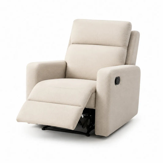 Relaxsessel mit Liegefunktion Polyesterbezug Beige 80 x 90 x 105 cm
