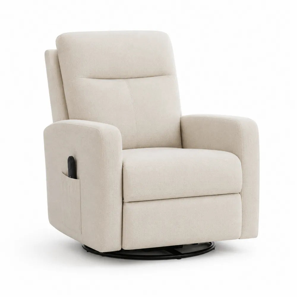 Relaxsessel mit Drehfunktion und Liegefunktion 85 x 90 x 105 cm Polyesterbezug Beige