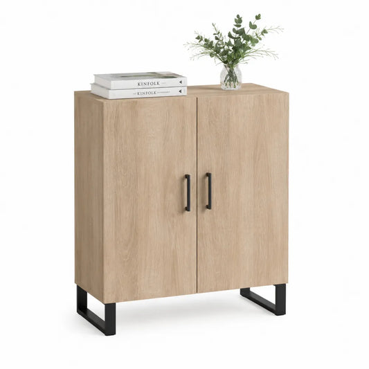 Sideboard mit Türen MDF Eiche Optik Schwarz 100 x 40 x 120 cm